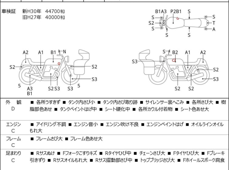 Мотоцикл Yamaha SR400 з пробігом 44952 km