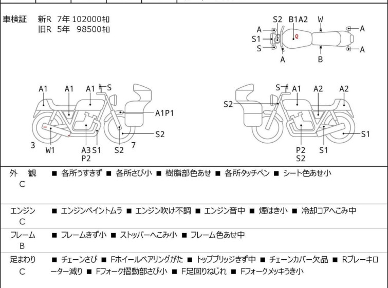 Мотоцикл Yamaha XJR400 з пробігом 102210 km