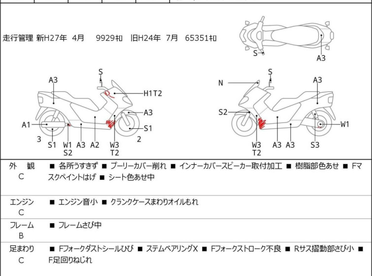 Мотоцикл Yamaha MAJESTY 250 с пробегом 24376 km с пробегом 24376 km